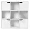 White Cube Storage Cabinet 9 Cubby Organizer Bookcase With Doors
